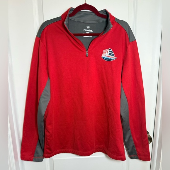 TAMPA BAY AMBASSADOR Fanatics Red and Gray Pullover, size large - Picture 1 of 5